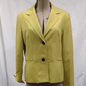 KASPER 2 BUTTON BLAZER VINTAGE 80'S 90'S YELLOW LINED NWOT SHOULDER PADS PLUS 16